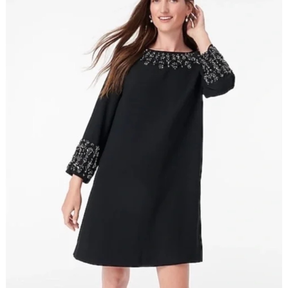 J. Crew Jewel Embellished A-Line Shift Dress Size 4